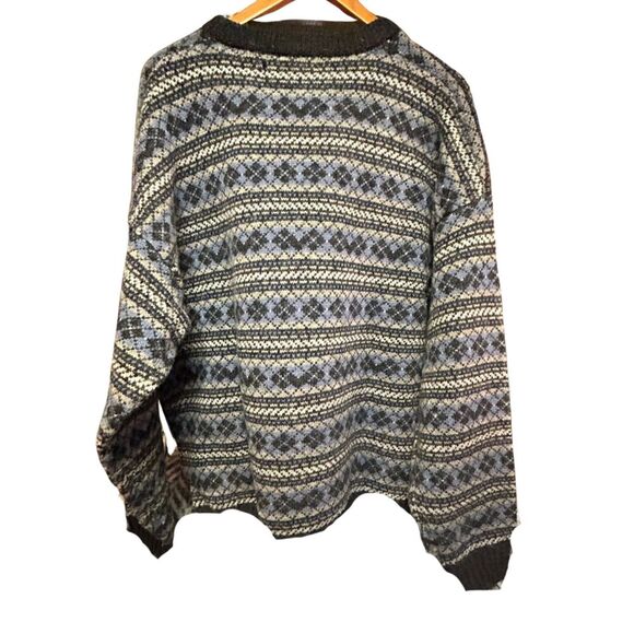Vintage R&R Casuals Fair Isle Shetland Wool Sweater XL - Picture 3 of 7